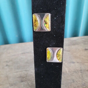 Vintage Shell  and Silver Earrings